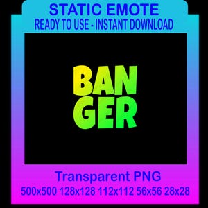 Statische stream-emote van BANGER | 5 maten |  (Digitale download)