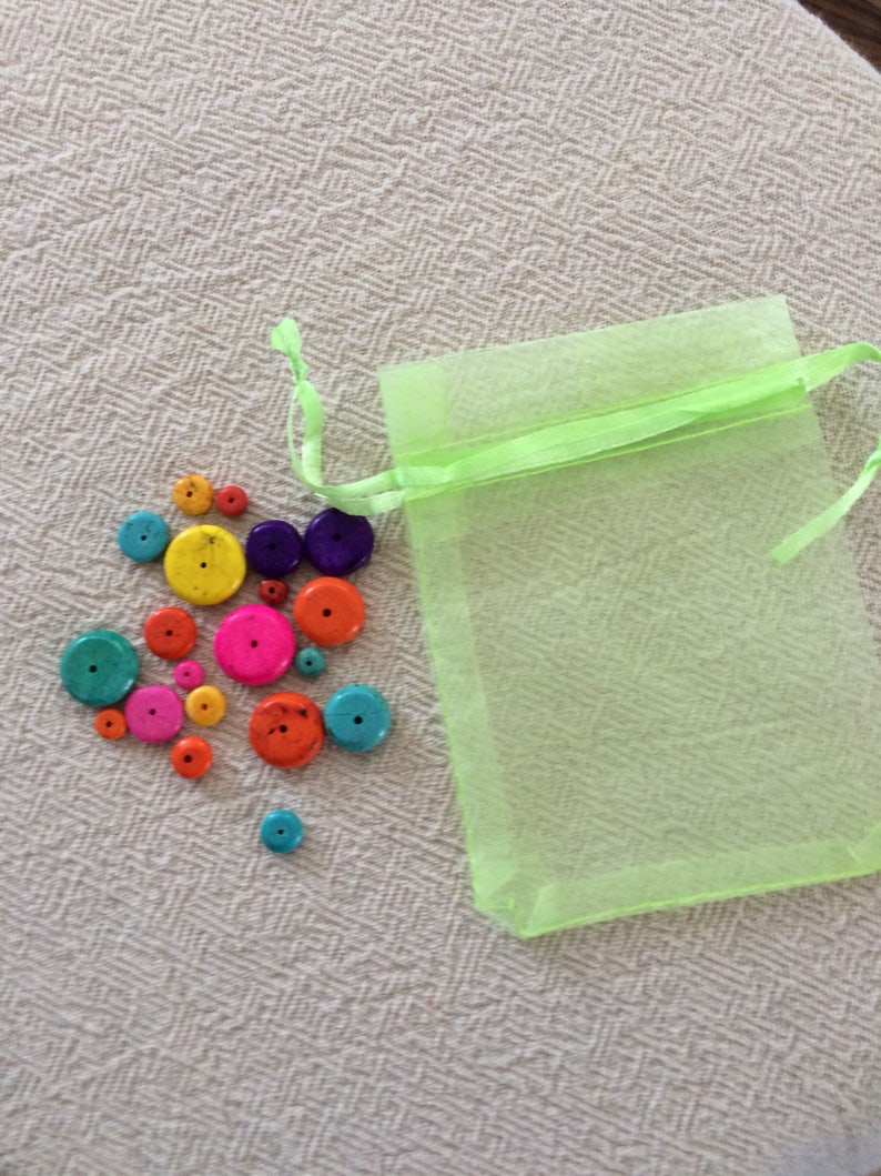 Natural Howlite Beads Disc Shape Mixed Color /& Size Dyed