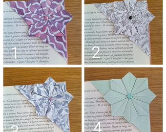 Bookmark in origami flowers gift for her reader gift reader