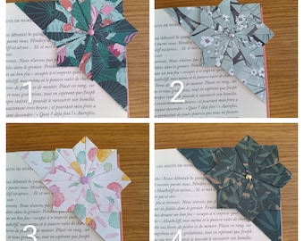 Bookmark in origami flowers gift for her reader gift reader japan japanese