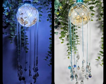 Fairy Lights Protection Glass Witch Ball, Witchy gift for women, for best friends, Witchy aesthetic decor for home,  fairycore, cottagecore