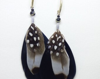 natural feather earrings