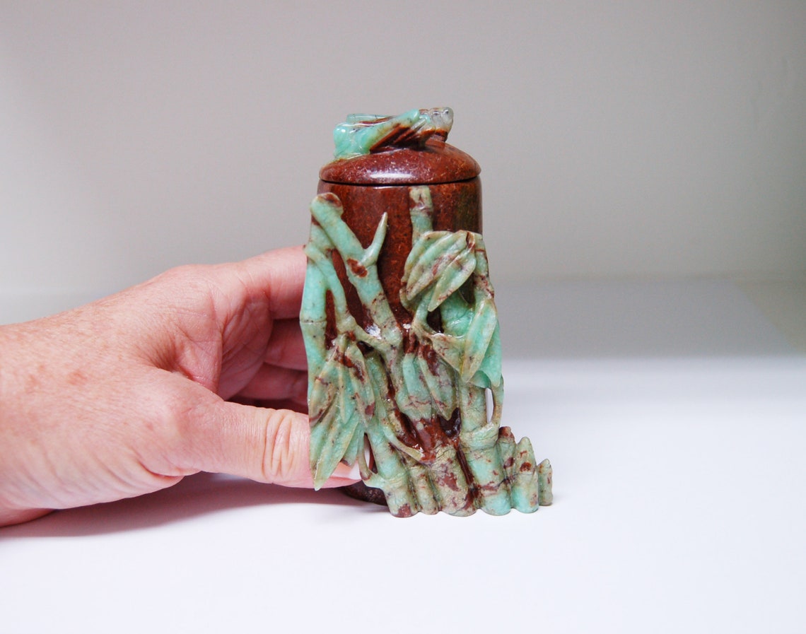 Cricket Jar Chrysoprase Carved Etsy