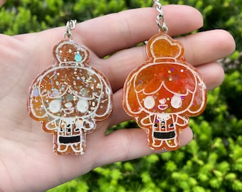 Isabelle dog keychains- loopcoopshop green resin animal crossing gift game new leaf horizons handmade acnh cute bright yellow gold