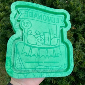 PREORDER Lemonade stand tray silicone mold - loopcoopshop lemon citrus juice childhood fair stand resin art casting
