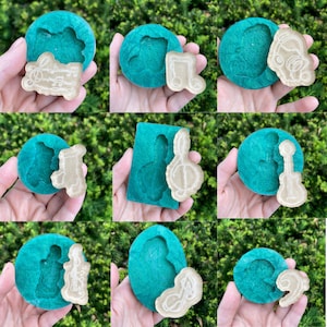 PREORDER wired music silicone molds - loopcoopshop green resin epoxy casting vinyl record bass treble clef guitar headphones notes