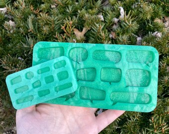 PREORDER speech bubble silicone molds - for epoxy resin art jewelry loopcoop loopcoopshop jordan green thought thinking cartoon words speak