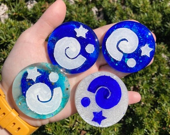 fossil magnets- resin art loopcoopshop animal crossing white blue surprise handmade unique cute outdoorsy character game island acnh