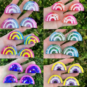Rainbow pride pins and magnets - trans gay pan lesbian bi nonbinary queer ace aro resin epoxy bright lapel handmade pride LGBTQIA