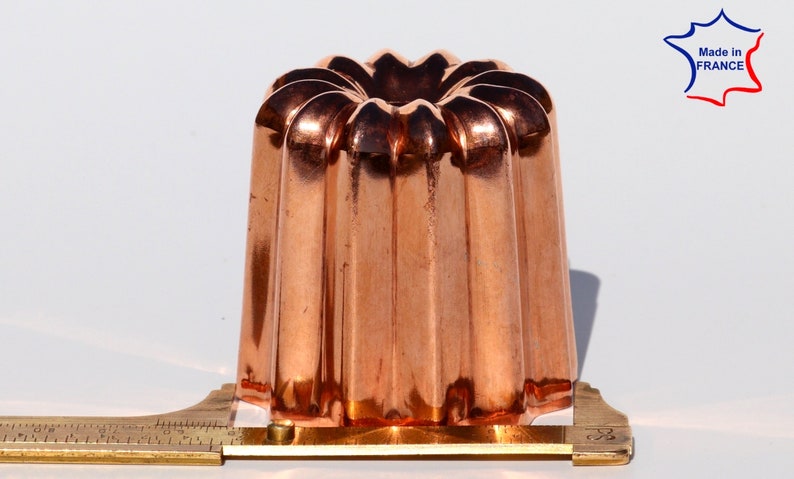 8 Copper canele molds large 2.1 inch set of 8 professional quality 55 mm cannele moulds Hand made in Bordeaux France zdjęcie 3