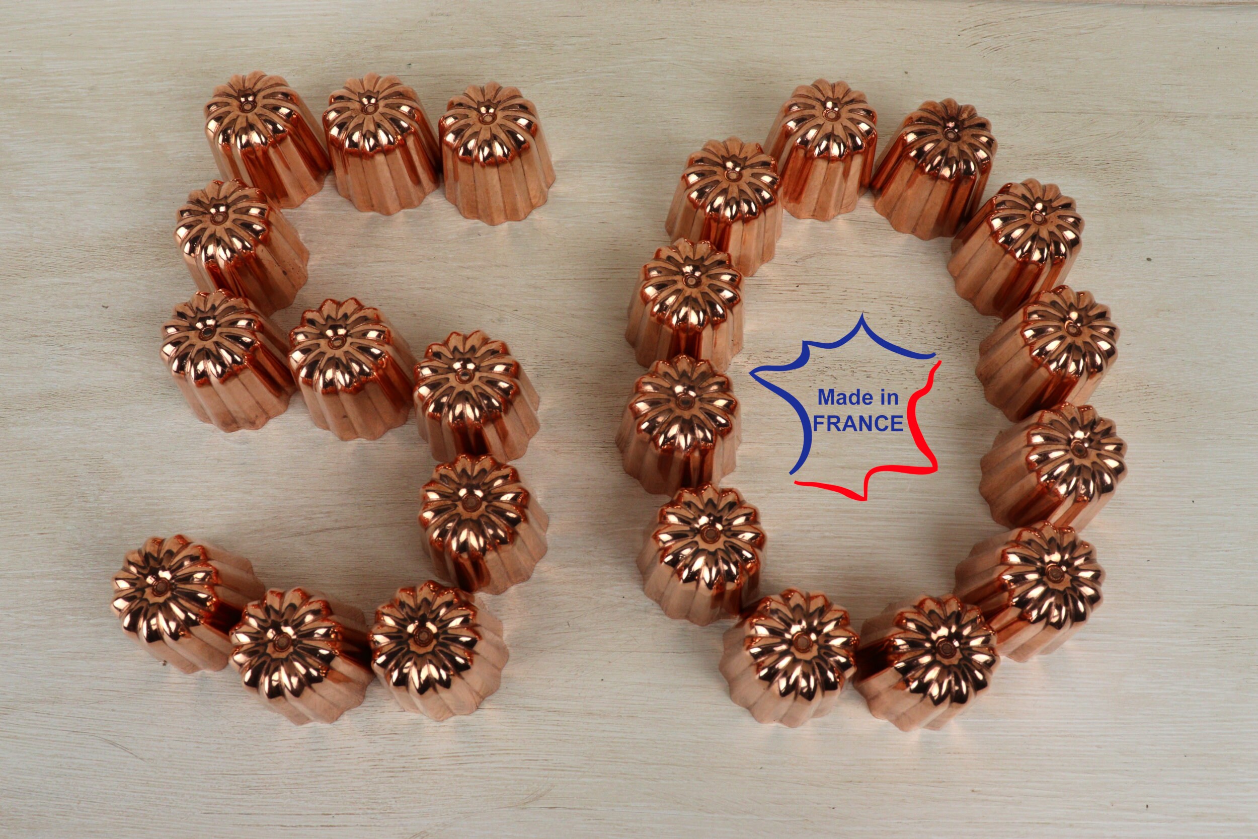 50 Moule à Canelé en Cuivre Étamé Prix Spécial Pour 12 Moules 35mm Diamètre Fabrication Française Mo