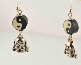 BOUCLES of yin yang and Buddha earrings