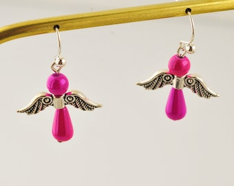 8 Couleurs BOUCLES D'OREILLES ange avec perles magiques