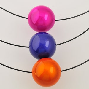 14 Colors Choker NECKLACE black cable round magic bead image 6