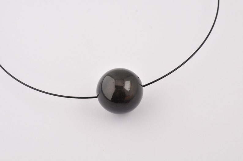 14 Colors Choker NECKLACE black cable round magic bead image 3