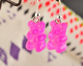 10 Couleurs BOUCLES d''oreilles "ourson" en résine