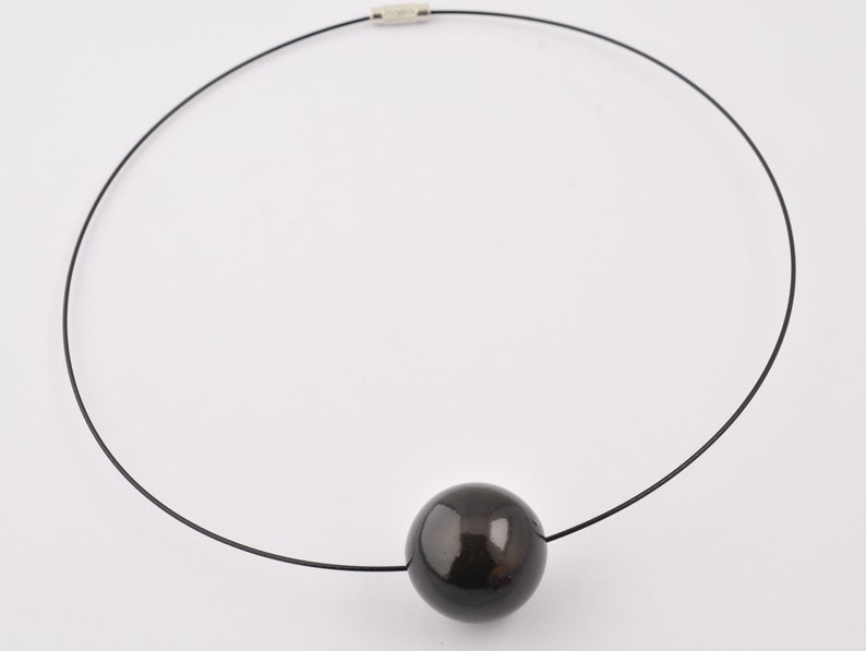 14 Colors Choker NECKLACE black cable round magic bead image 2