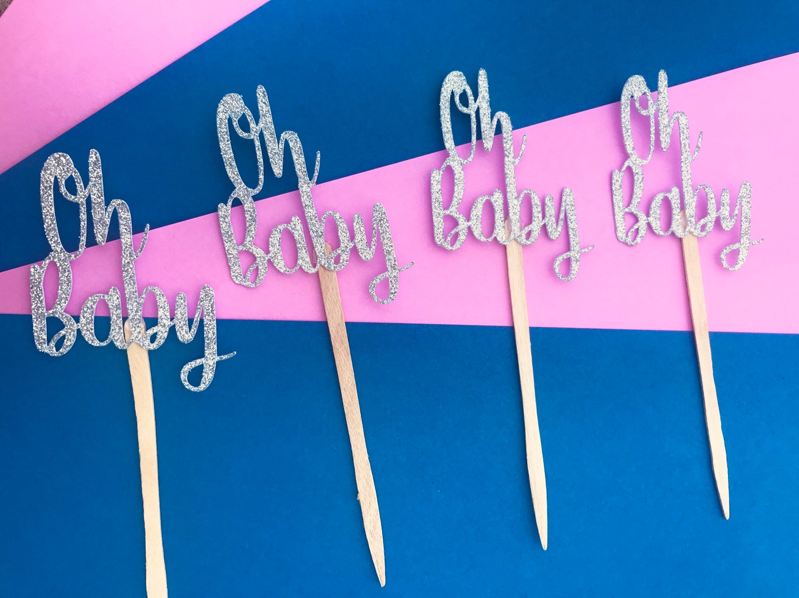 Oh Baby Cupcake Toppers Baby Shower Cupcake Toppers Gender Etsy