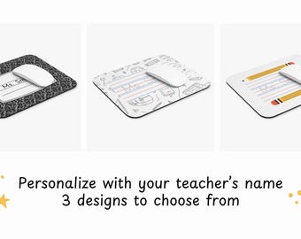 Personalized Teacher Mouse Pad: Custom Name, 3 Designs