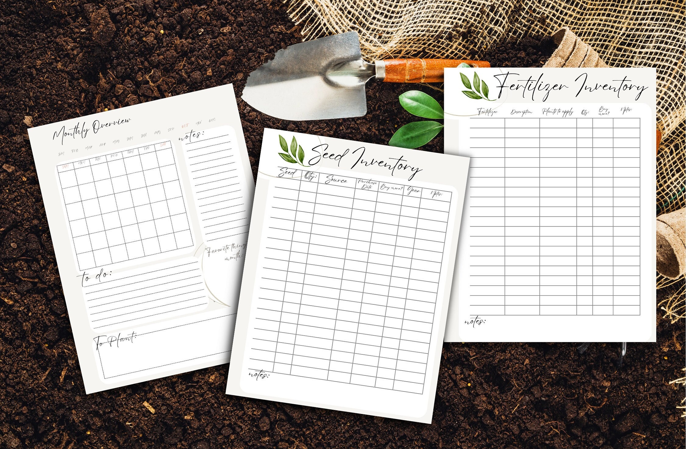 Printable Garden Planner Bundle Seed Inventory Plant Profile Plant
