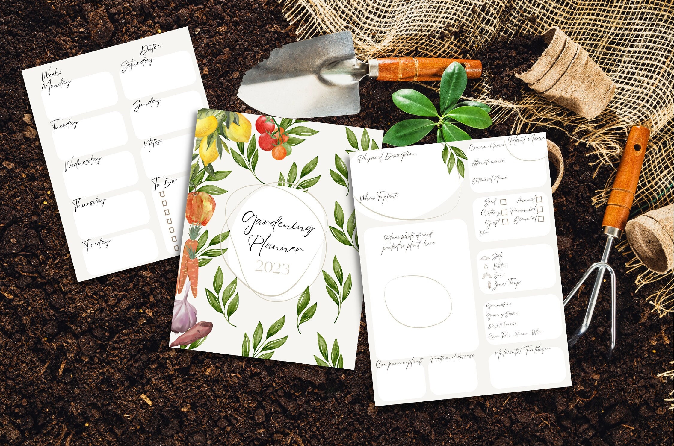 Printable Garden Planner Bundle Seed Inventory Plant Profile Plant
