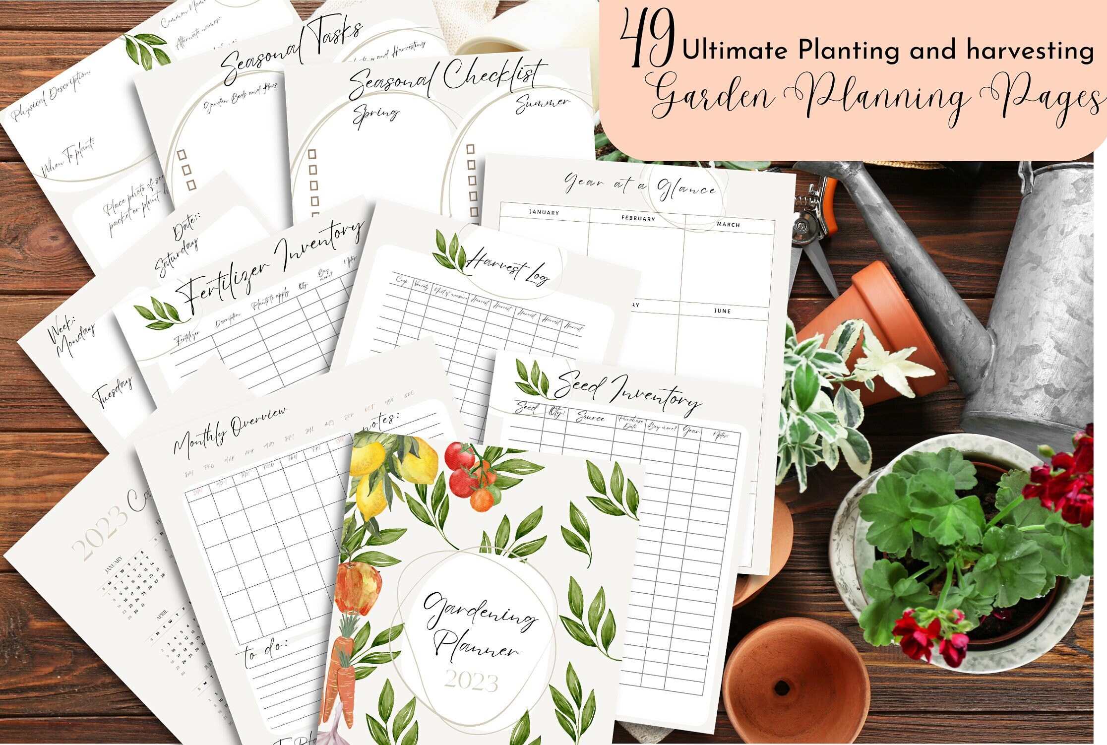 Printable Garden Planner Bundle Seed Inventory Plant Profile Plant