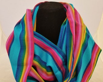 Traditional Mexican Handmade Striped Scarf