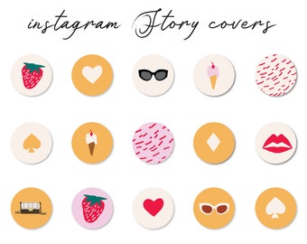 Instagram Story Icons - Highlight Covers, Story Covers, Story Icons, Social Media, Clip Art, Custom, Instagram, Story Cover, IG story cover