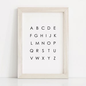 Alfabet afdrukbaar, ABC Poster, Alphabet Wall Art, ABC Wall Art, ABC Nursery Art Sign, Nursery Sign, Alphabet Poster, Kids Room,