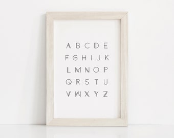 Alphabet moderne imprimable, affiche ABC, Alphabet Wall Art, ABC Wall Art, ABC Nursery Art Sign, Nursery Sign, Alphabet Poster, Kid Room, Print