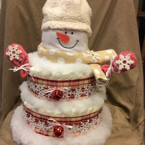 Snowman Diaper Cake image 3