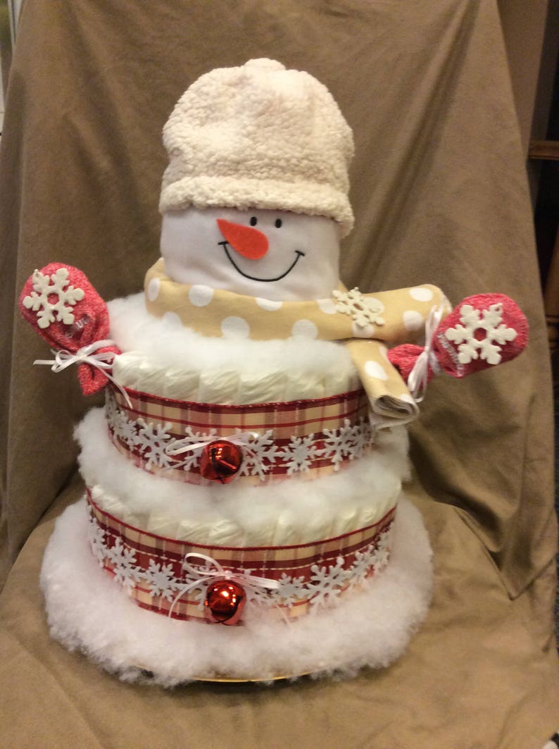 Snowman Diaper Cake image 3