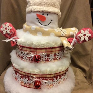 Snowman Diaper Cake image 2