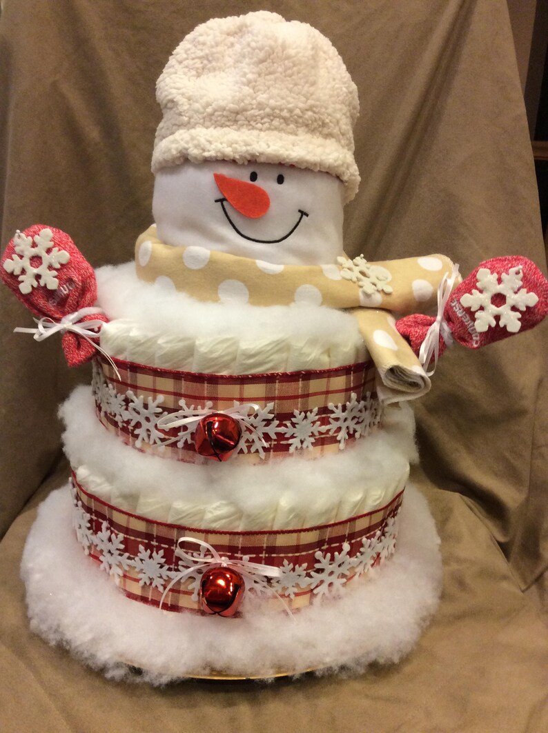 Snowman Diaper Cake image 2