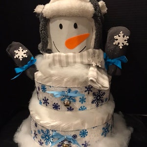 Snowman Diaper Cake image 4