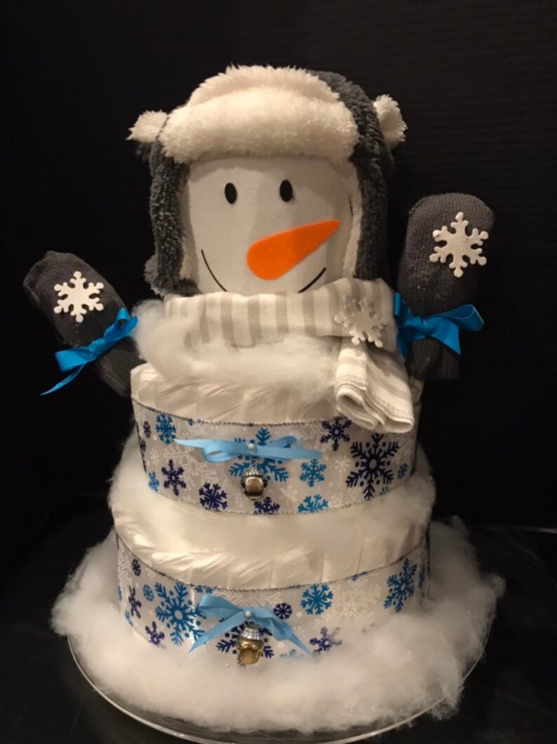 Snowman Diaper Cake image 4