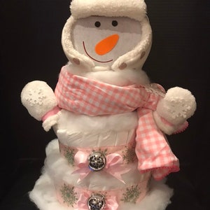 Snowman Diaper Cake image 5