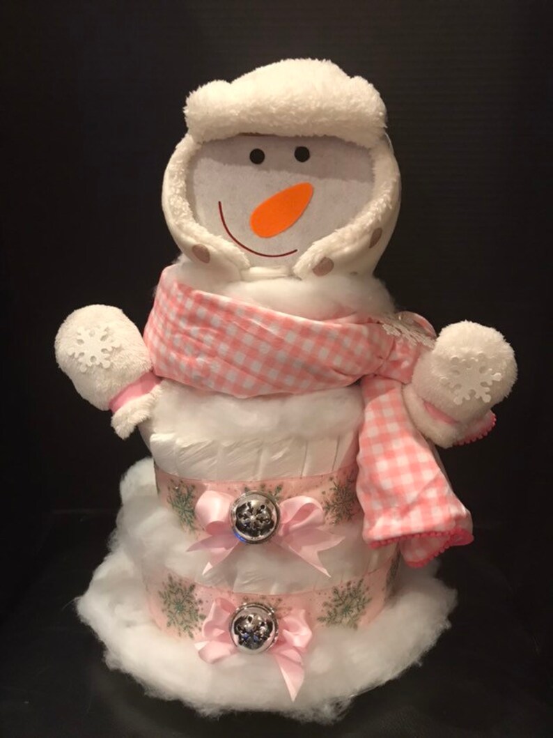 Snowman Diaper Cake image 5