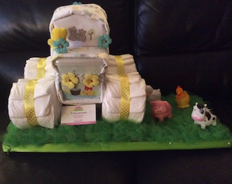 Tractor Diaper Cake