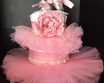 Two times the Tutu Diaper Cake