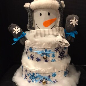 Snowman Diaper Cake image 6