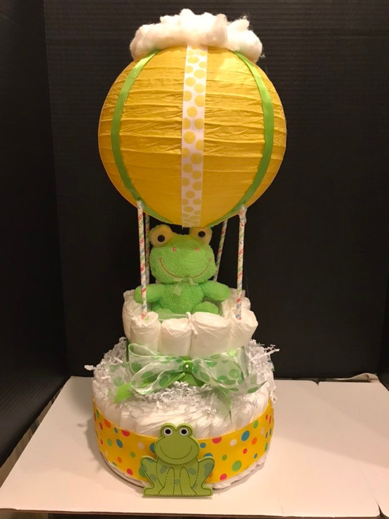 2 tier Hot Air Balloon Diaper Cake Etsy