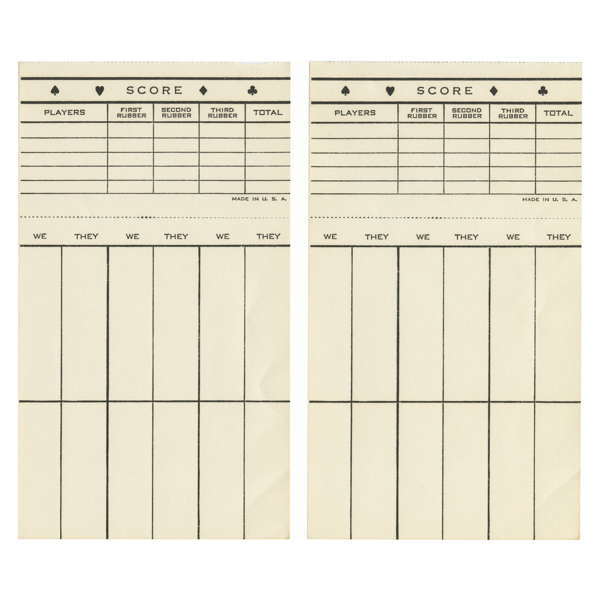 Vintage Paper Printable Digital Download Contract Bridge Score Pad and ...