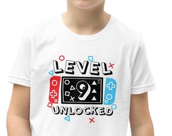 9th Birthday, Ninth Birthday, Boy Birthday, Video Game, Level Unlocked, Gamer