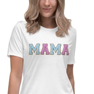 Día de las Madres, Regalo de mamá, Regalo del Día de las Madres, Nueva mamá, Camisa de mamá, Mamá, Cartas universitarias de Chenille, Cartas universitarias, Cartas universitarias impresas
