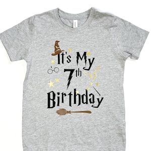 Magic Birthday, Wizard, Birthday Shirt, Wand, Broom, Lightening Bolt, Magical, Harry