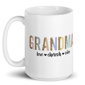 Grandma, Best Grandma, Grandma Birthday, Grandma Gift, Grandma Christmas, New Grandma, Grandma Mug, Grandma Leopard, Leopard Print