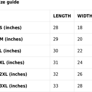 K&ouml;nnte beinhalten: Gr&ouml;&szlig;entabelle f&uuml;r ein Kleidungsst&uuml;ck mit Ma&szlig;en in Zoll. Die Tabelle zeigt die L&auml;nge und Breite des Kleidungsst&uuml;cks in Zoll f&uuml;r die Gr&ouml;&szlig;en S, M, L, XL, 2XL und 3XL.