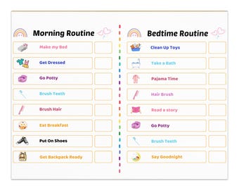 Kids Schedule, Kids Checklist, Kids Morning & Bedtime Routine Chart, Daily Visual Schedule for Kids, Toddler Routine, Autism Routine Chart