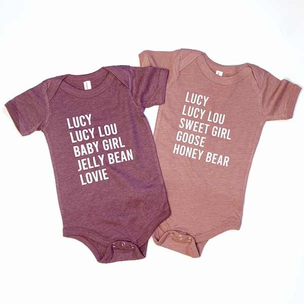 Personalized, Nick Name Shirt, Nicknames, name shirt, personalized baby, baby nickname, new baby, baby shower gift, baby gift